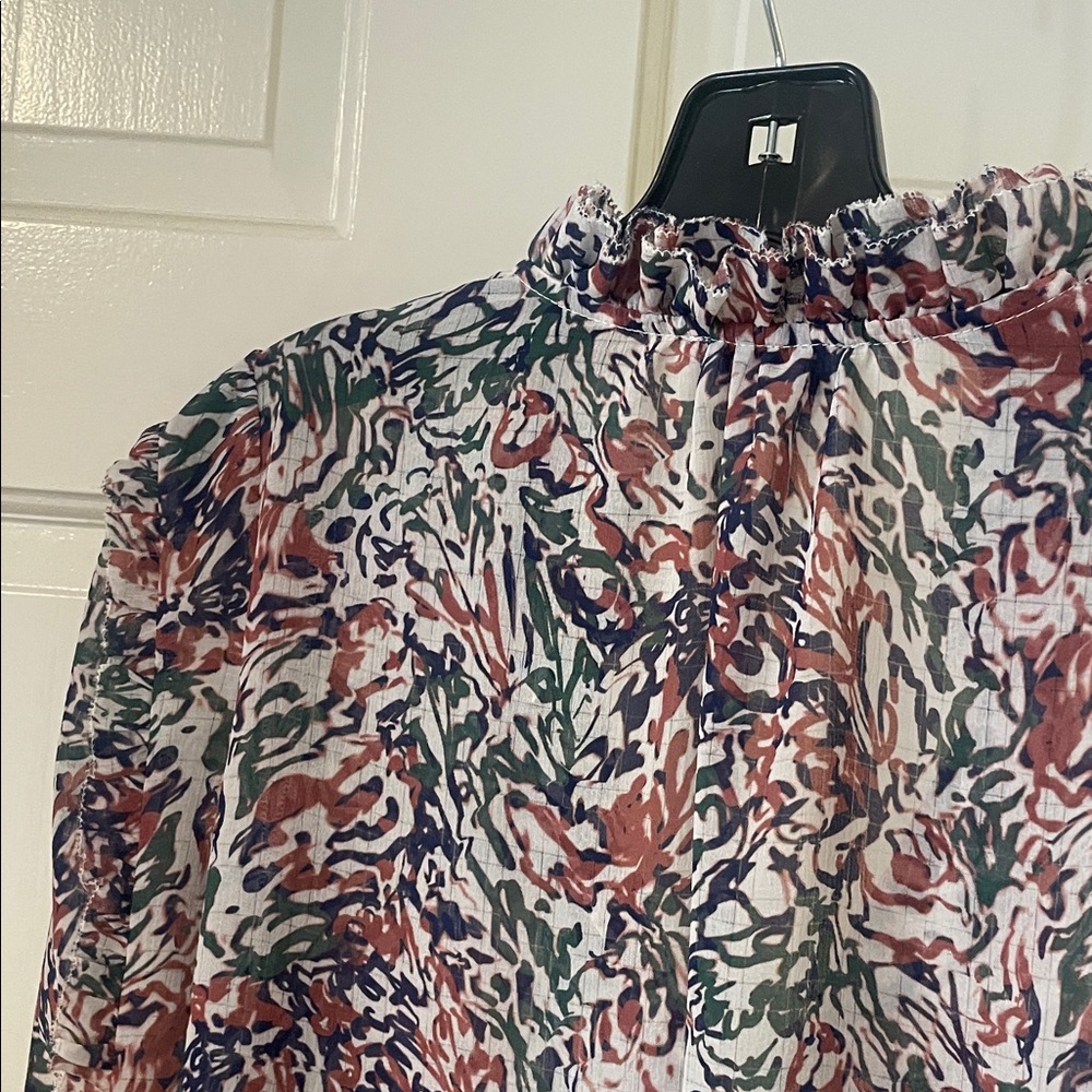 Women's Multicolor Ruffle Blouse - Picture 6 of 6